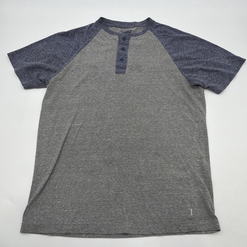 Levis Strauss Henley T-shirt Men M Gray Logo .#48134