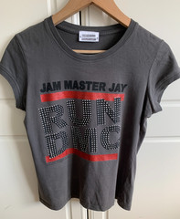 Anthill Rockware Jam Master Jay Grey Embellished – T – Shirt -New Look-Size 14