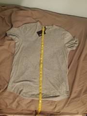 Buck Mason Mens Medium Heather Gray Pima Curved Hem T Shirt