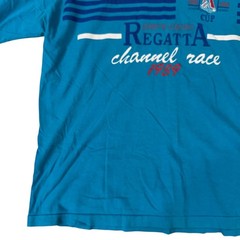 Vintage 1989 Pierre Cardin Regatta Graphic Race Blue T-Shirt Men’s L Made in USA