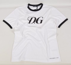 White T-Shirt XL Oversized Fit Contrast Collar Short Sleeve | Dolce & Gabbana