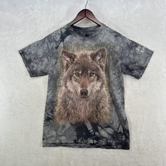 The Mountain Shirt Mens Medium Gray Wolf Graphic Sedona Arizona Tie Dye Tee