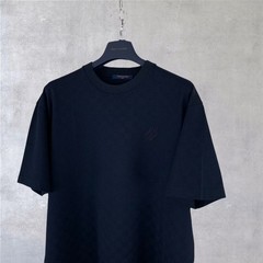 Louis Vuitton LV Embroidery Logo Damier Cotton Pique T-Shirt Blue Size M