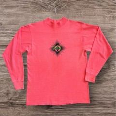 Vintage Gotcha Mens Long Sleeve Shirt Neon 90s Mock Neck Skater Surf Logo M