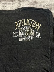 Mens Affliction Thin Soft Distress Look Waffle Thermal Long Sleeve T Shirt L