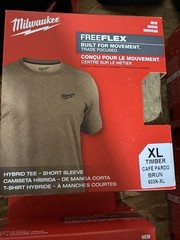 Milwaukee Freeflex Hybrid Short Sleeve Work Tee Brown Xl