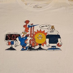 NIKE JUST DO IT T-Shirt Tee Rooster Coffee Sun Alarm Clock Men’s XL White Vtg