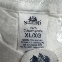 Vintage Stafford Men’s White Crew Neck T-Shirts 3 Pack XL 100% Cotton NOS 90s