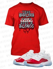 Mens True Hustlers Sneaker Tee Shirt to Match J11 CMFTShoe Cherry Sport