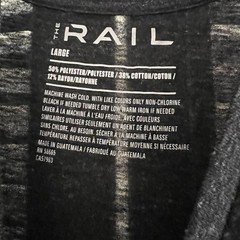 The Rail Men’s T Shirt L Black White Specks Large Pocket Stretch Round Neck
