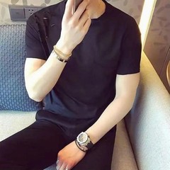 Men’s Stylish Ripped Crew Neck Cotton T-Shirt Slim Fit Short Sleeve Casual Top