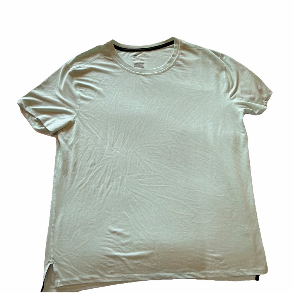 All in Motion Men’s L Light Green Solid Crew Neck Short Sleeve T-Shirt