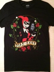 Harley Quinn Mad Love Tattoo Style Black T-shirt Licensed New