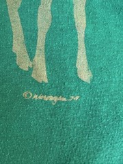 Vintage Stedman Moose Family Graphic T Shirt XL Made USA Single Stitch Green