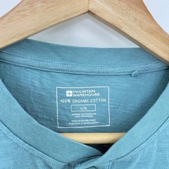 Mountain Warehouse Men’s Henley Shirt Turquoise Organic Cotton Sz L Sustainable