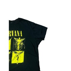 Nirvana T-shit 2xl In utero Black Angle Graphic yellow cotton Breathable, comfy