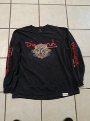 Vtg Xl Long Sleeve diamond supply co T-shirt Graphic Design Y2K Grunge