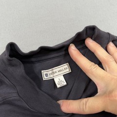 Peter Millar Shirt Mens Large Gray Long Sleeve Pima Cotton Mock Neck Tee