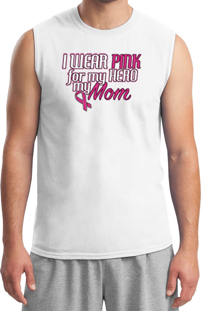 Buy Cool Shirts Breast Cancer T-shirt Pink For My Hero Muscle Tee
