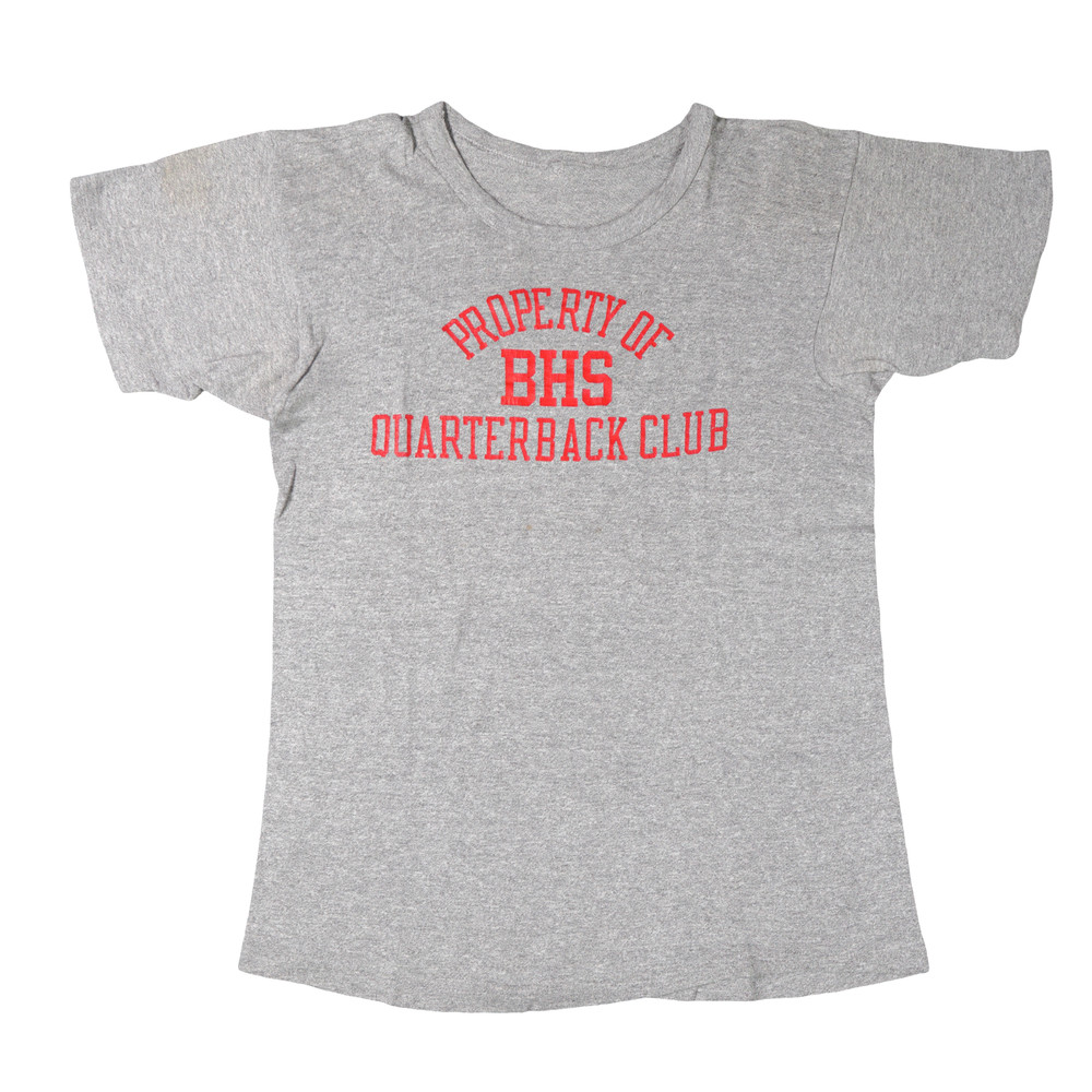 Vintage Football Quarterback Shirt Mens Medium Gray 80s BHS High School Sports