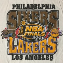 Vtg 2001 Lakers NBA Finals Shirt L Basketball Kobe Shaq Champion 76ers Y2K 90s