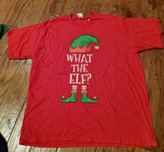 2 pair Ears & T shirt NWT male 3XL red WHAT THE ELF 100% cot Port & Co CHRISTMAS