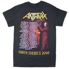 Men’s Anthrax Bloody Wings N.A. 2016 Tour Tee T-shirt Small Black