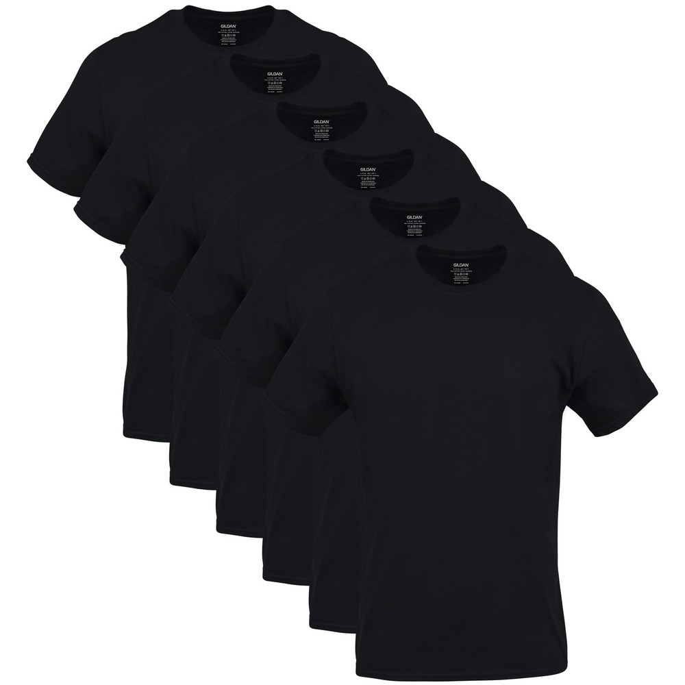 Gildan Men’s Crew T-Shirts, Multipack, Style G1100, XX-Large, Black (6-pack)