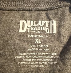Duluth Trading Co Longtail T Long Sleeve T-Shirt Mock Neck Gray Utility Work XL