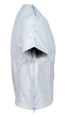 Men’s Soft White Cowhide Leather Side Zipped Half Sleeve Slim Fit T-Shirt
