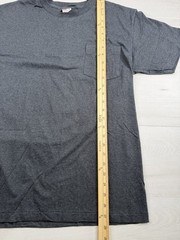 Vtg Hanes Blank Pocket T Shirt Gray Single Stitch Casual 90s Cotton Poly Blend M