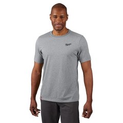 Milwaukee Men’s X-Large Gray Cotton/Polyester Short-Sleeve Hybrid Work T-Shirt