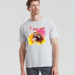 Custom Photo Personalised I Love You Couple Unisex T-Shirt Valentines Gift