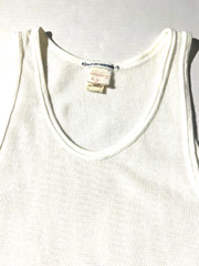 Vtg Rare 80s TOUS les CALECONS White Cotton Mesh Fishnet Tank Top sz M 4 France