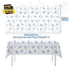3Pcs Last Toast on the Coast Bachelorette Table Cloth Blue Coastal Bachelorette