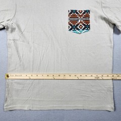 Rue 21 Tribal Southwest Pocket T-Shirt Men’s Small Tan Aztec Jersey Straight Hem