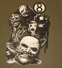 Slipknot T-Shirt Adult Medium Black Background Gildan Soft Green 8