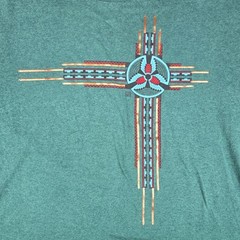 Vintage 1989 (JFS) Southwestern Art Deco Metallic Single Stitch T-Shirt XXL VTG