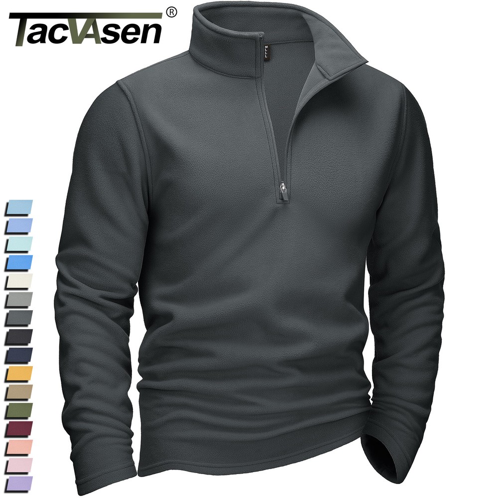 Men’s 1/4 Zip Fleece Shirts Long Sleeve Thermal Warm Winter Casual Sweatshirts