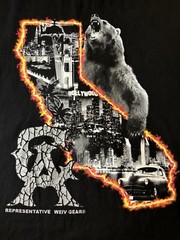 Weiv Gear California State Noir Bear Graphic Print Tee Men’s Size 3XL, USA Made