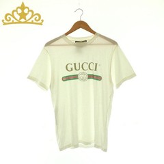 GUCCI Vintage Distressed Flower Patch Logo T-Shirt for Men
