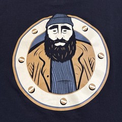 XTRATUF Marty Porthole T-Shirt Mens M Graphic Logo Black Cotton Crew Neck XAT000