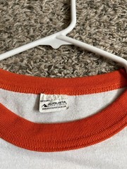 Crossfit Omaha Baseball 3/4 sleeve tshirt Orange white adult XL