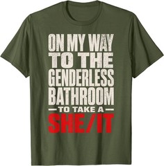 On My Way to The Genderless Bathroom Funny Vintage Grunge T-Shirt