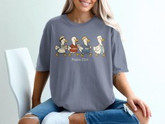 Christian Nurse Psalm 23 6 T-Shirt Shirley Goodness Mercy Goose