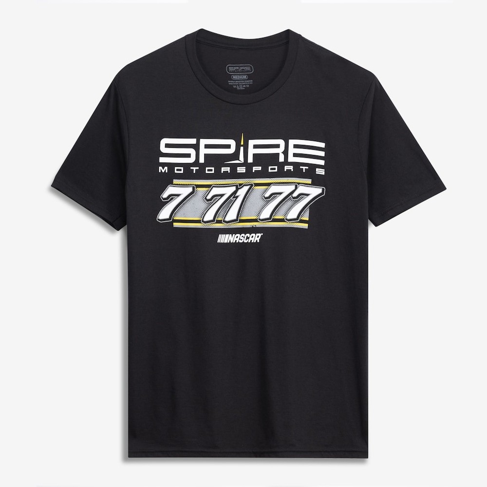 Spire Motorsports Logo T Shirt Black Tri Blend NASCAR Team Tee