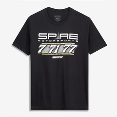Spire Motorsports Logo T Shirt Black Tri Blend NASCAR Team Tee