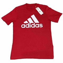 Adidas Essentials Big Logo T Shirt Red White Crew Neck Mens 100% Cotton XS NWT