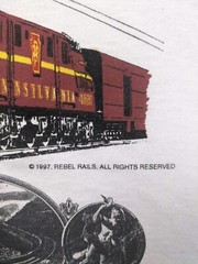 Vintage PENNSYLVANIA RAILROAD COMPANY Shirt Men 2XL White Single Stitch Trains