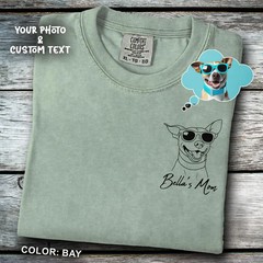 Custom Dog Portrait Photo Sketch Comfort Tee Personalized Pet Art Gift Shirt